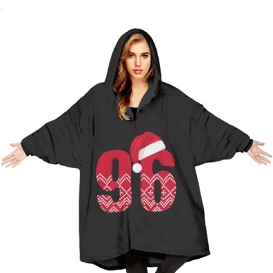 96 Christmas Birthday - Number Ninety Six Blanket Hoodies