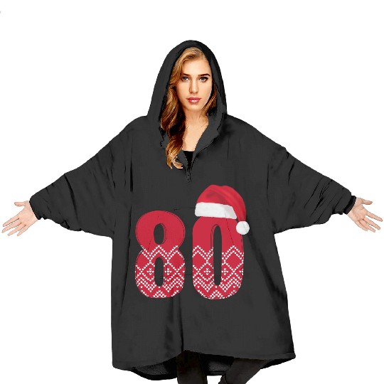 80th Birthday - Congratulations Number Eighty! Blanket Hoodies