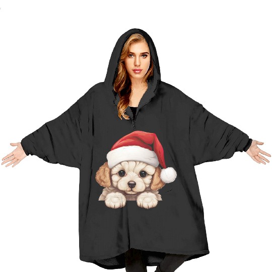 Bichon Frise Christmas Dog Blanket Hoodies