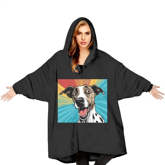 Cute Colorful New Whippet Face Blanket Hoodies