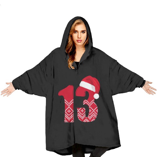 13 Year Old Teenager - Christmas Number Thirteen Blanket Hoodies