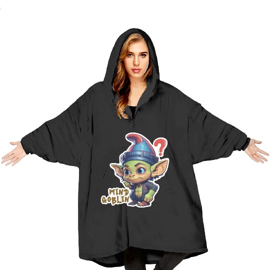 Funny Green Goblin Monster - Mind Goblin Deez Nuts Blanket Hoodies