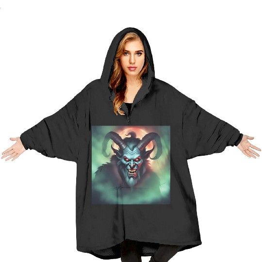Krampus in Green Fog Blanket Hoodies