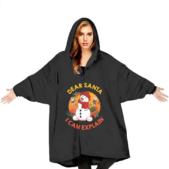 Schneemann Dear Santa I can Explain Funny Blanket Hoodies
