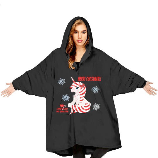 "Candy Cane the Unicorn" (Snowflake Snuggliezz) Blanket Hoodies