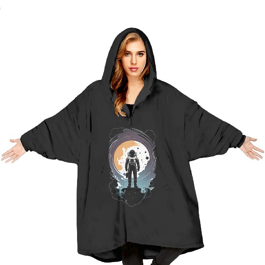 astronauts enter the space dimension Blanket Hoodies