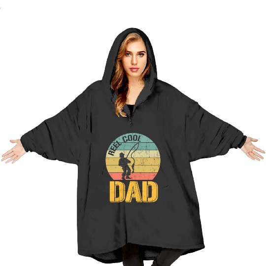 Mens Reel Cool Dad Blanket Hoodies Funny Fisherman Christmas