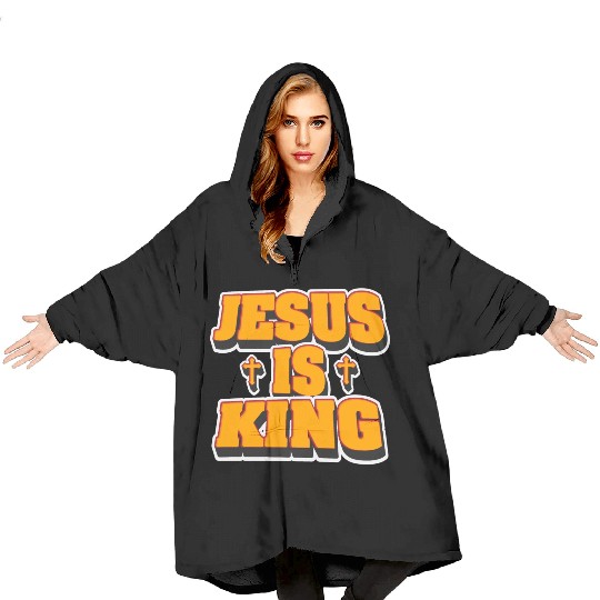 Jesus Is King Love Jesus Christian Christmas Blanket Hoodies