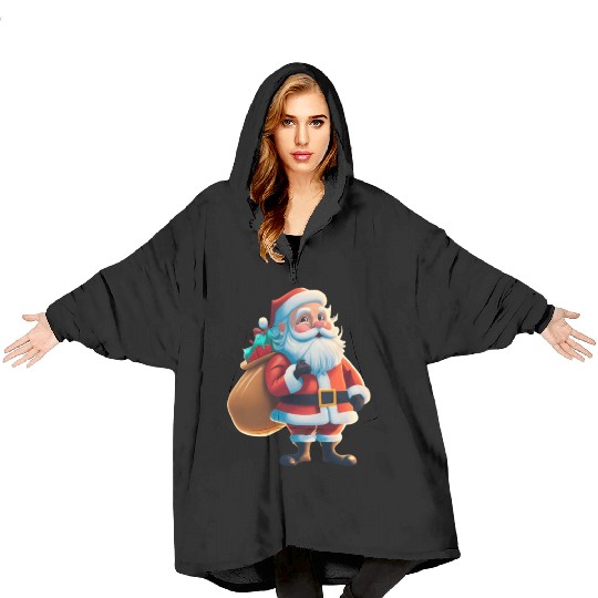 Santa Claus is coming Blanket Hoodies