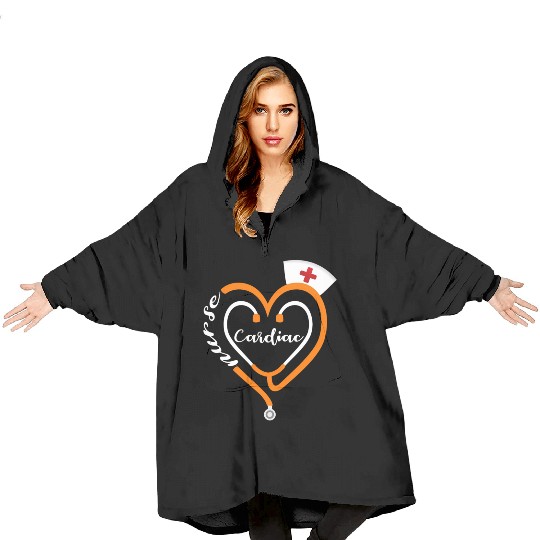 Cardiac Nurse Halloween Stethoscope He Rn Blanket Hoodies