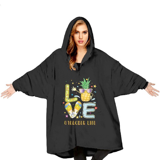 Teacher Life Pineapple Sunglasses Flip Flop Blanket Hoodies