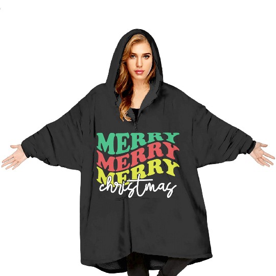 Merry merry merry Christmas, Xmas Design Blanket Hoodies