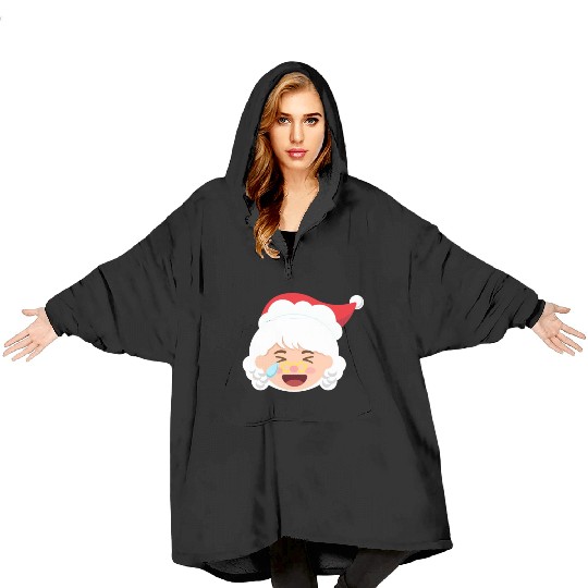 Mrs Claus Emoticons Cry Laughing Loud Christmasmrs Blanket Hoodies