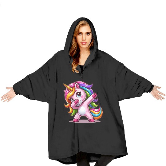 Dabbing Unicorn Dab Move Dancing Rainbow Unicorn Blanket Hoodies