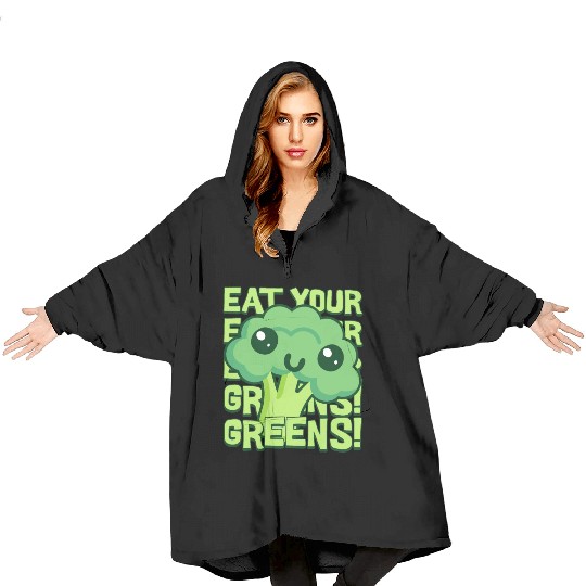 Eat Your Greens! Kawaii Broccoli Blanket Hoodies