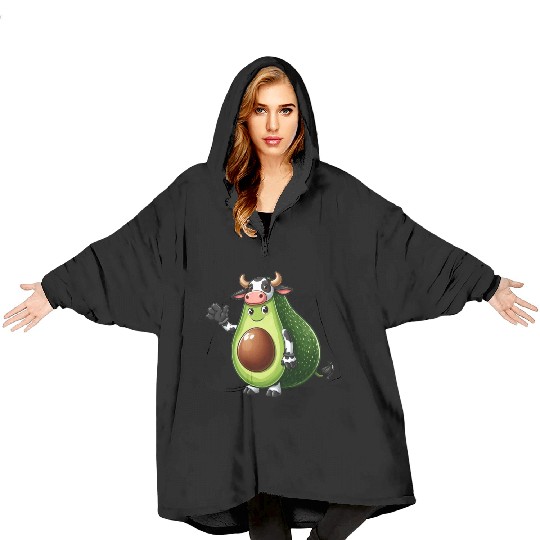 Avocado cow Blanket Hoodies