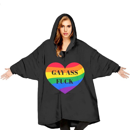 Rainbow Heart Gay Blanket Hoodies