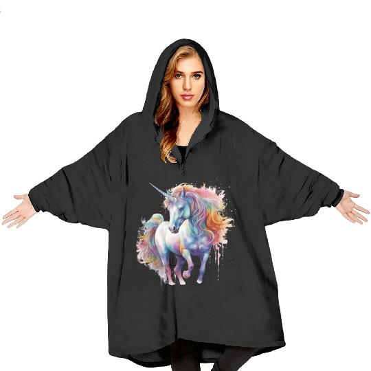 Enchanting 3D Unicorn Delightful Design! Blanket Hoodies