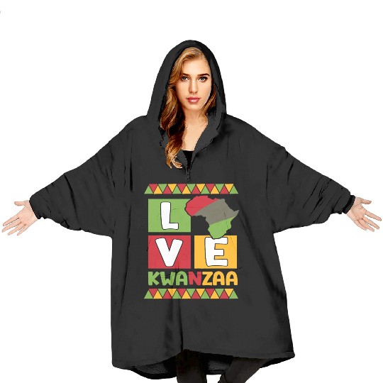 Happy Kwanzaa Vibes Black Heritage Holiday Blanket Hoodies