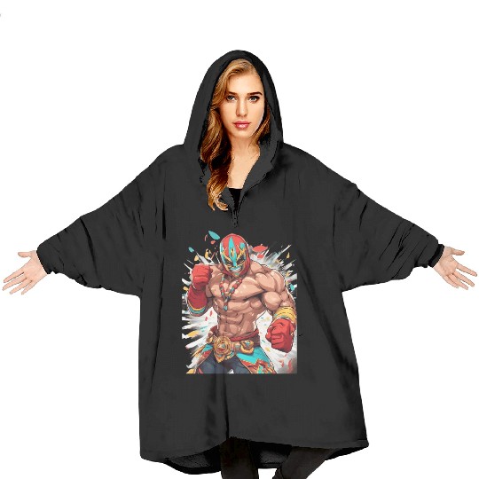 Mexican Wrestler Blanket Hoodies
