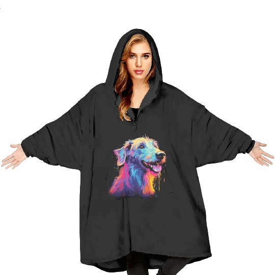 Watercolor Colorful Chow Chow Blanket Hoodies