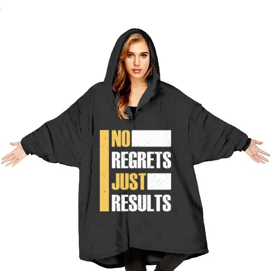 No Regrets Just Results distress grunge typography Blanket Hoodies