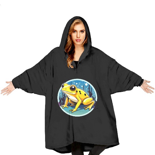 Golden Poison Frog Illustration Blanket Hoodies