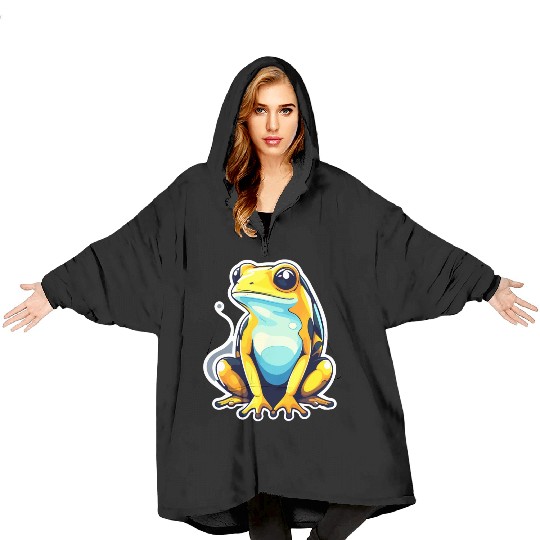 Golden Poison Frog Illustration Blanket Hoodies