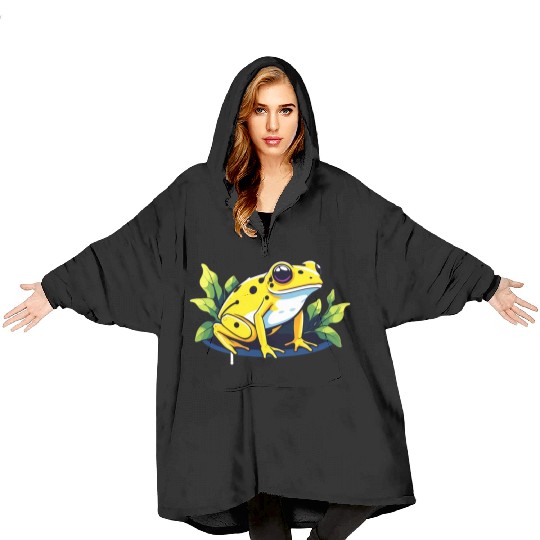 Golden Poison Frog Illustration Blanket Hoodies