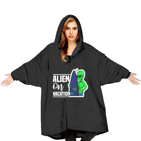 Alien, Aliens, UFO, UAP, Space Unknown Flight Blanket Hoodies