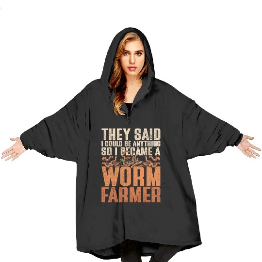Worm Farming Vermiculture Blanket Hoodies