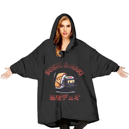 Sushi & Maki: The Ninja Duo Blanket Hoodies