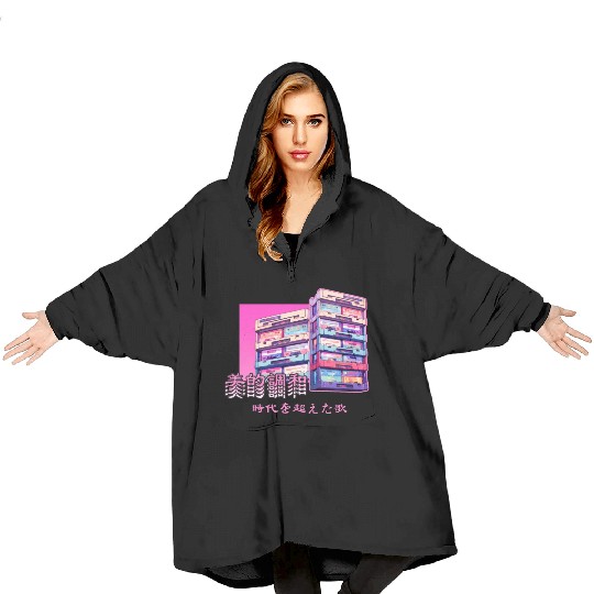Retro Old Cassette Tapes Japanese Y2K Aesthetic Va Blanket Hoodies