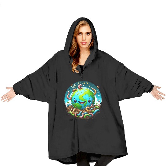 Worm Farming Earthworm Gardener Vermiculture Blanket Hoodies
