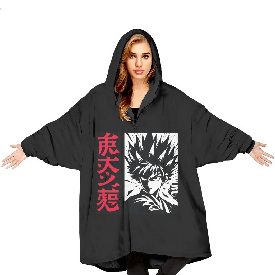 Anime Power Unleashed, aesthetic, japanese design Blanket Hoodies