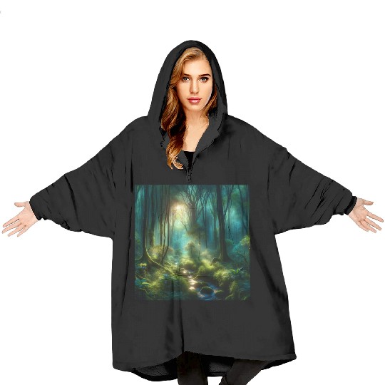 Twilight Enchantment A Mystical Forest Scene Blanket Hoodies