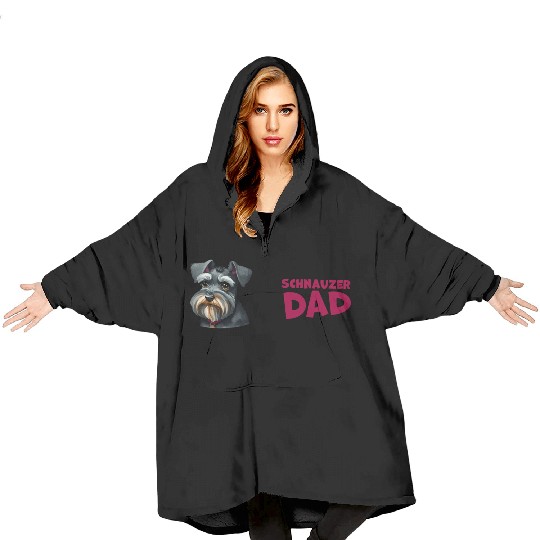 Schnauzer Dad Blanket Hoodies