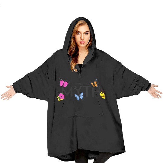 Impossible is a... Myth Hibiscus et papillon Blanket Hoodies