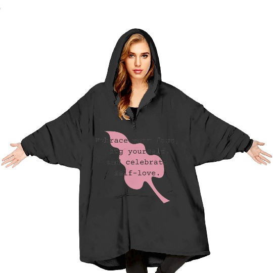 Self-Love Affirmation Leaf Design Blanket Hoodies
