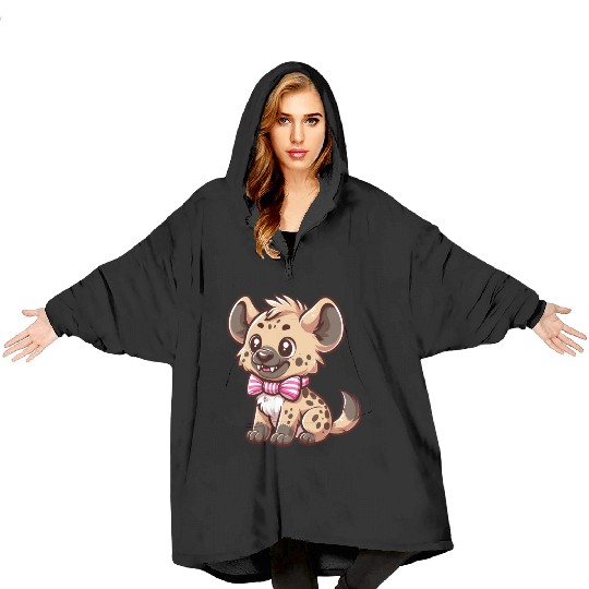 Playful Hyena Cartoon Blanket Hoodies