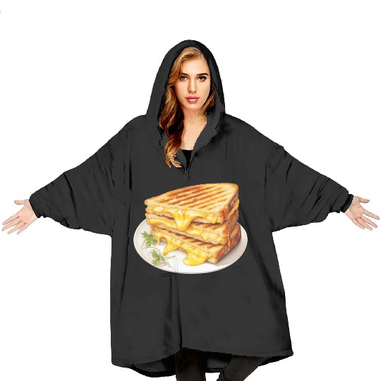 Plate of Grilled Cheese Sandwich Blanket Hoodies