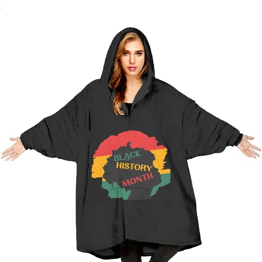 Black history month. African American woman Blanket Hoodies