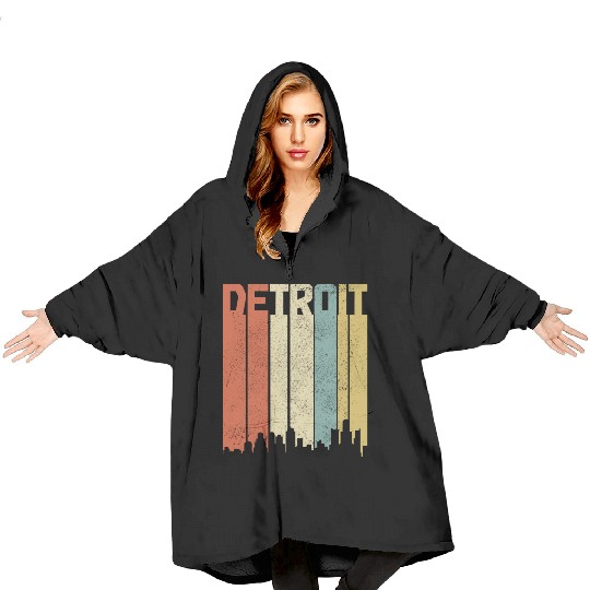 Detroit Michigan Motor City USA Blanket Hoodies