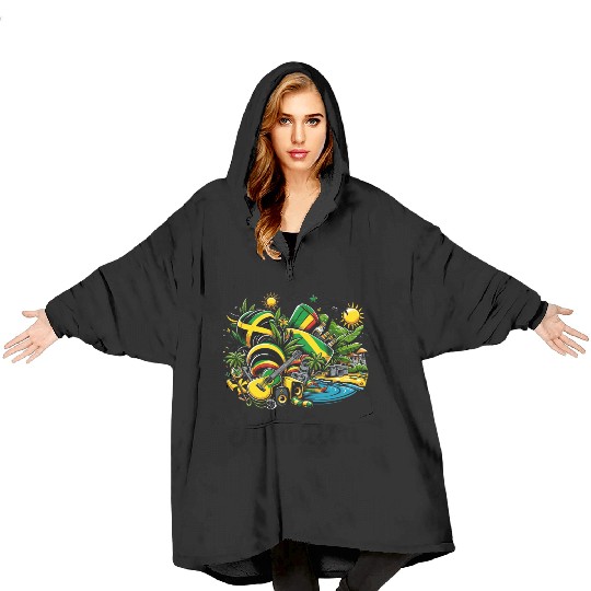 Jamaica Caribbean flag design Blanket Hoodies