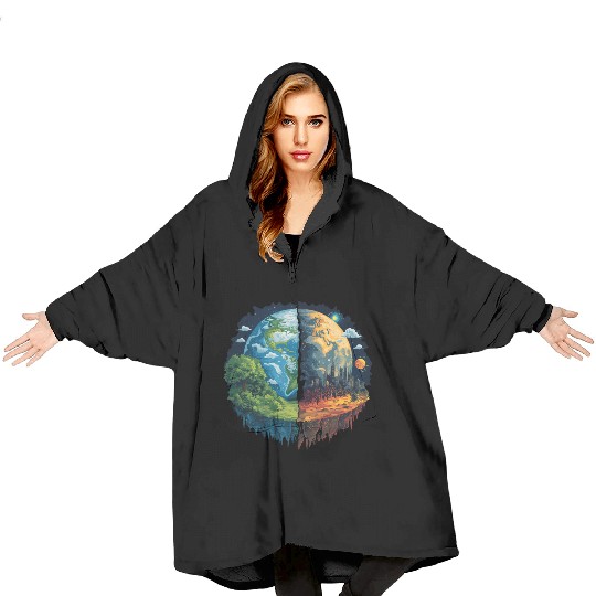 Lets not the planet Blanket Hoodies