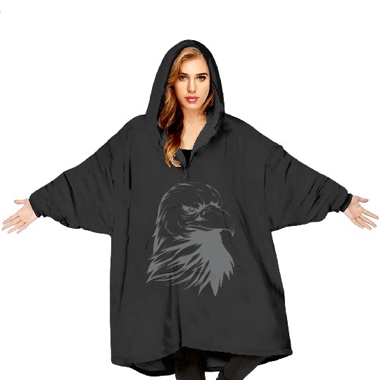 Bald Eagle Silhouette Blanket Hoodies