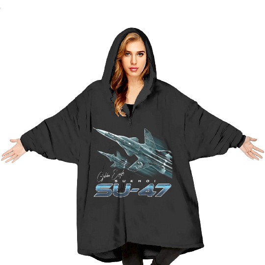 Sukhoi SU-47 the Golden Eagle Russian Fighterjet Blanket Hoodies