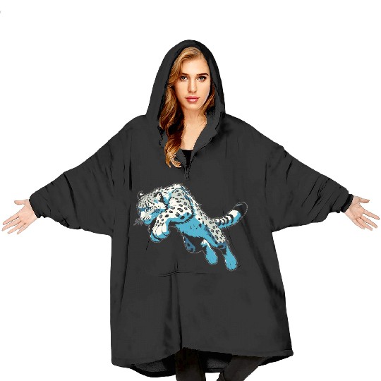 Snow Leopard Leopard White Leopard Blanket Hoodies