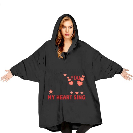 Wild thing you make my heart sing Blanket Hoodies