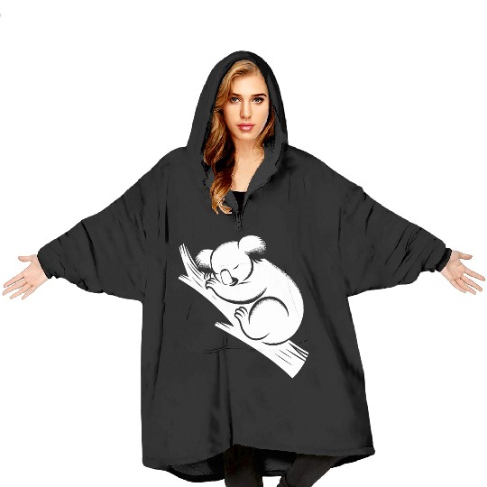 Sleeping Koala On A Branch Blanket Hoodies